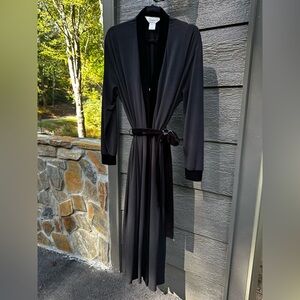 Diamond Tea Black Velvet Trim Robe and Chemise Set L